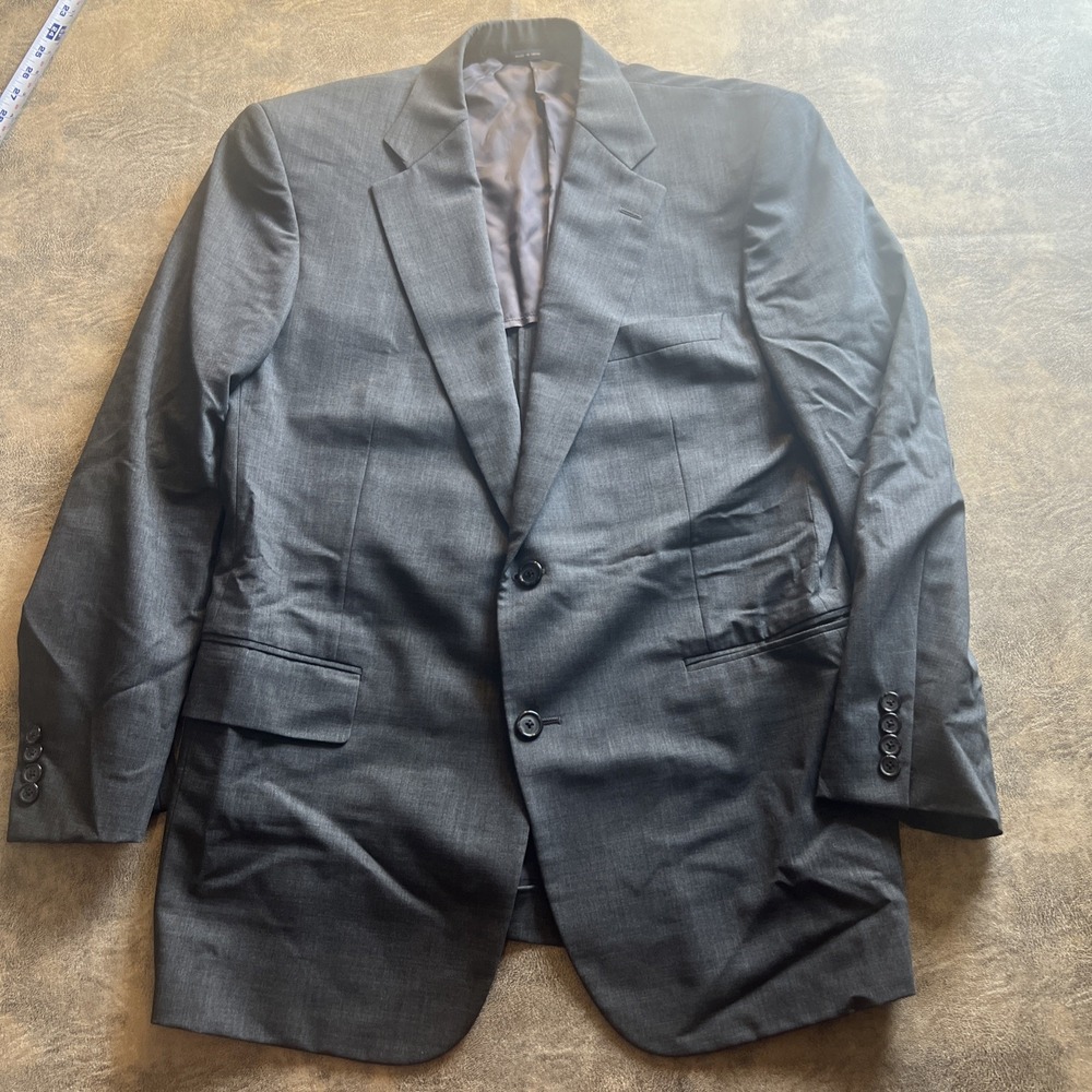 Brooks Brothers BROOKSCOOL Poplin Blazer 41R W35 Gray Wool Jacket Bemberg Lined